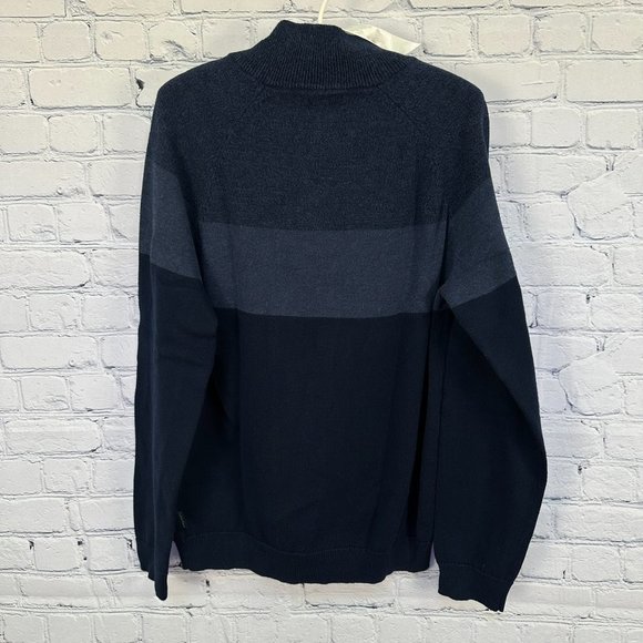 Calvin Klein 1/4 Zip Pullover Sweater, Size Medium, Three-Tone Blue - Picture 3 of 7